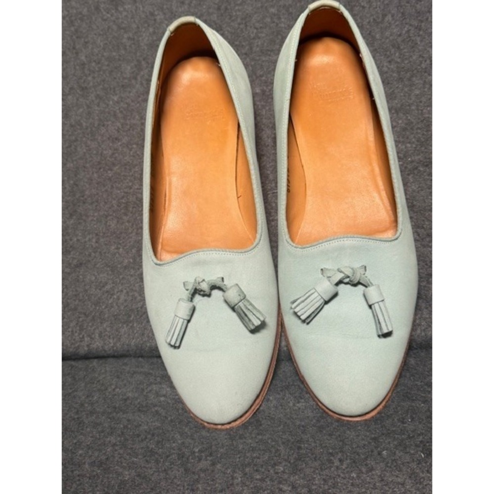 Allen Edmonds Women Tassel Loafers 7B Sage Leather Classic Office Flats